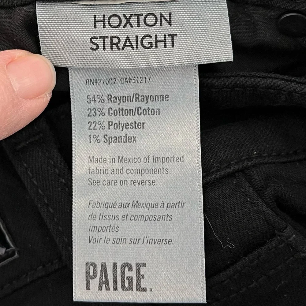 PAIGE Women's Hoxton Straight Leg‎ Black Shadow Jeans Size 29 - Picture 9 of 15